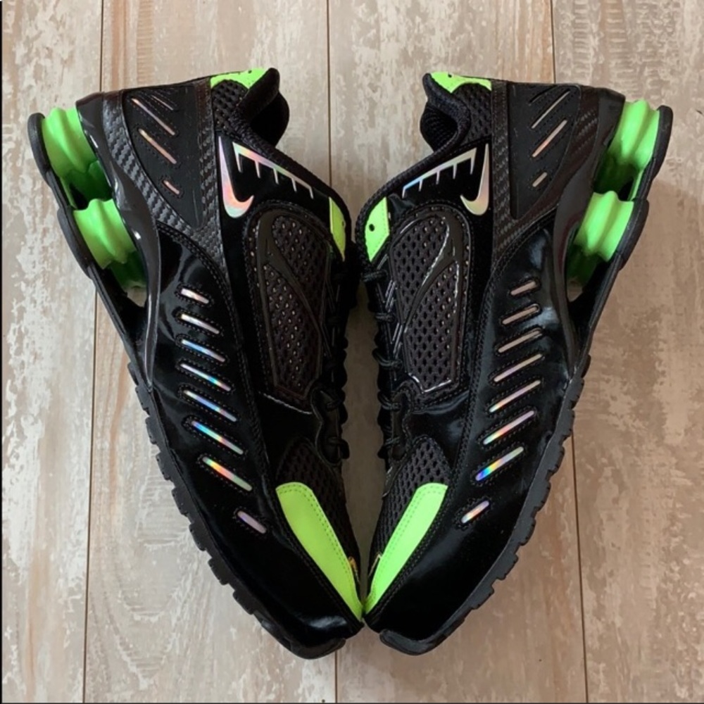 NWB! Nike Shox Enigma SP Black Lime Blast Sneakers - Picture 5 of 15